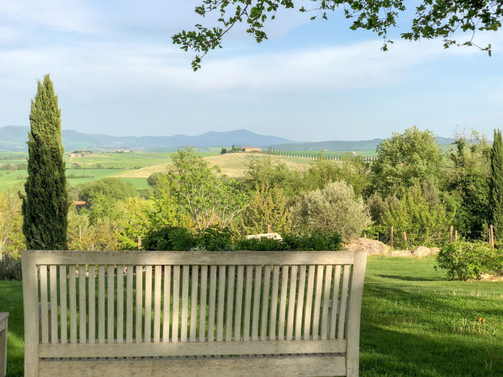 A bench with a view to Tuscany