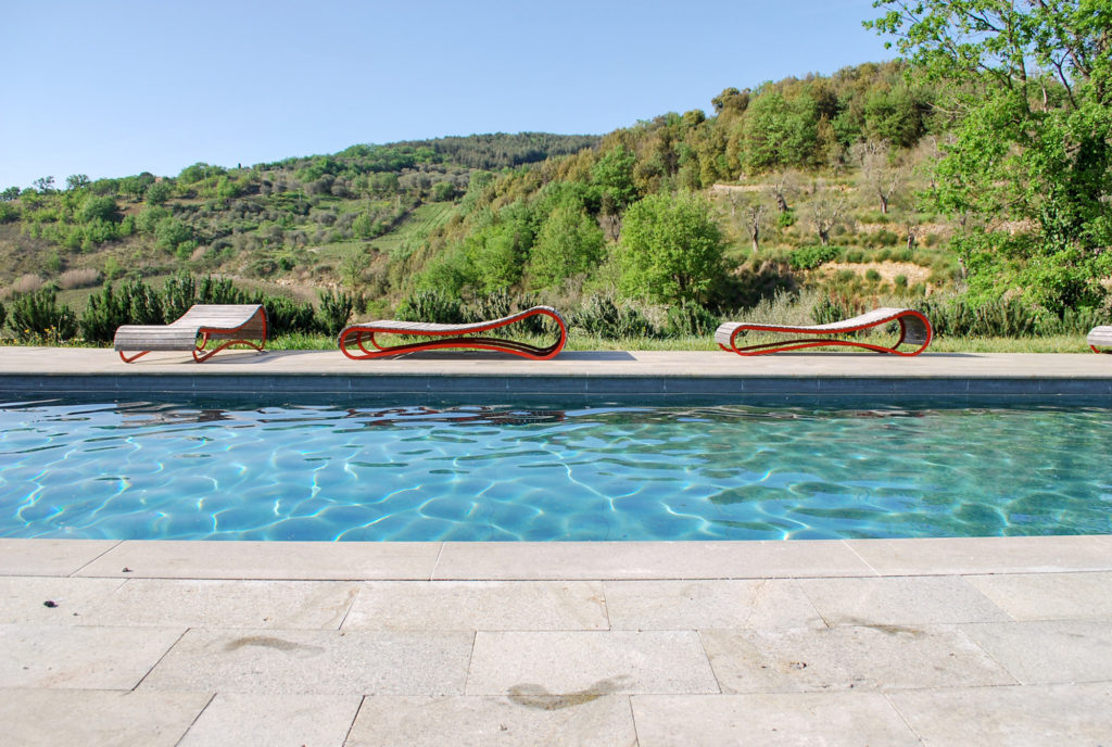 Pool area at the castle