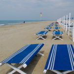Beach chairs along the beach of Forte dei Marmi