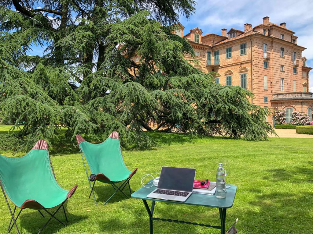 Our office in the garden of Marchesi Alfieri
