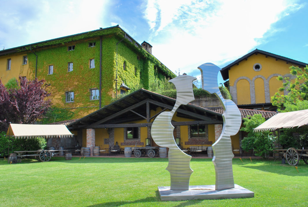 Art in the garden of the winery at Villa Sparina