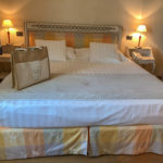 Cozy bed in the room
